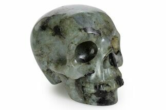 Realistic, Polished Labradorite Skull - Madagascar #381953