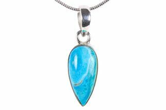 Peruvian Blue Opal Pendant (Necklace) - Sterling Silver #382819