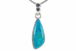 Peruvian Blue Opal Pendant (Necklace) - Sterling Silver #382820