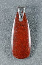 Red Agatized Dinosaur Gembone Pendant #22534